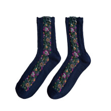 Women Cotton Floral Mid-Calf Socks 5 Pairs