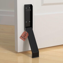 Door Stop, No Drilling Door Stoppers to Keep Door Open, Easy Pedal Kick Down Door Holder, Bottom of Door (Black x 2 Pack)