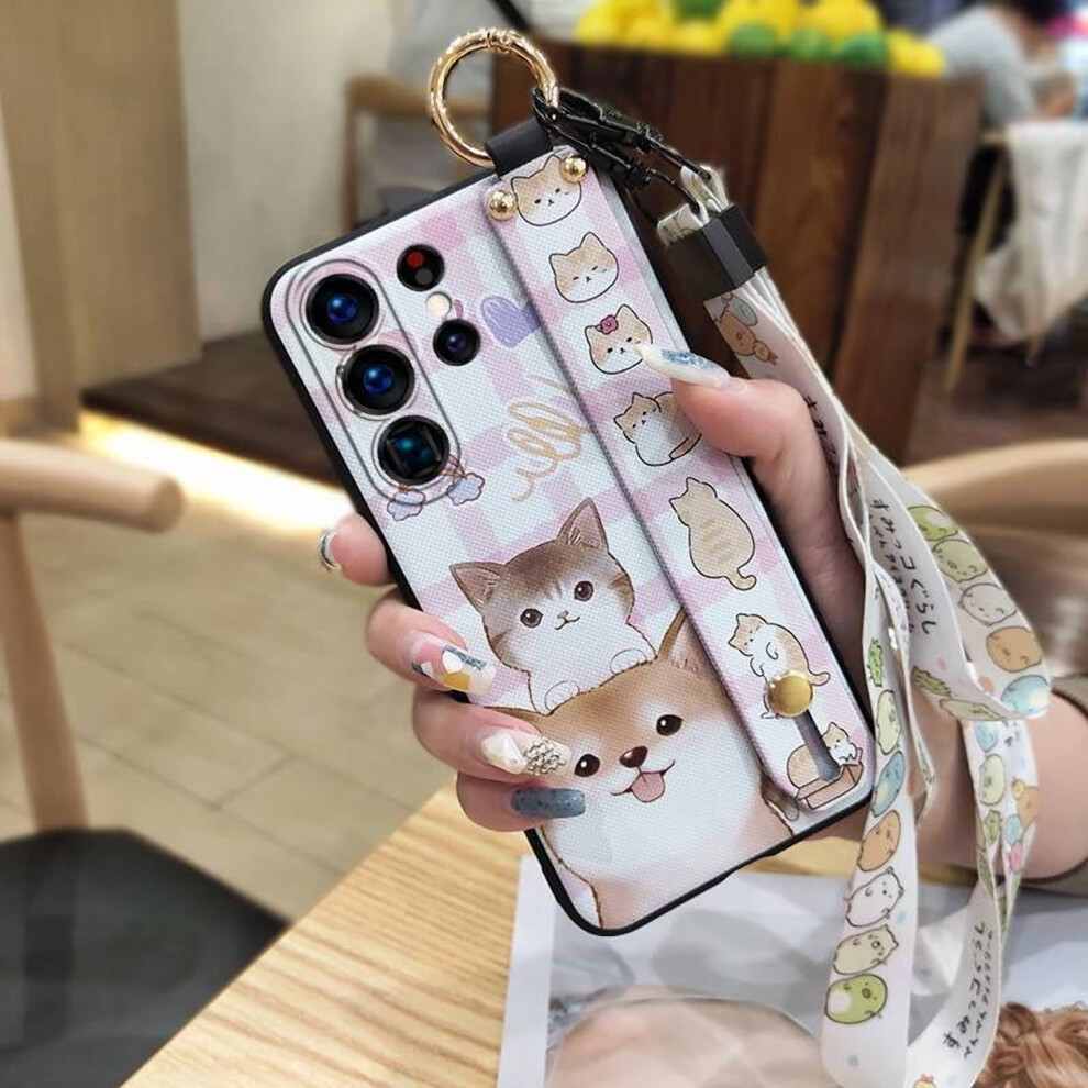 Phone Case For Compatible With Samsung Galaxy S25 Ultra Â Cartoon, Dirt-Resistant, Shockproof, Soft, With Lanyard Ring, Kickstand & Wrist Strap 9448483979917