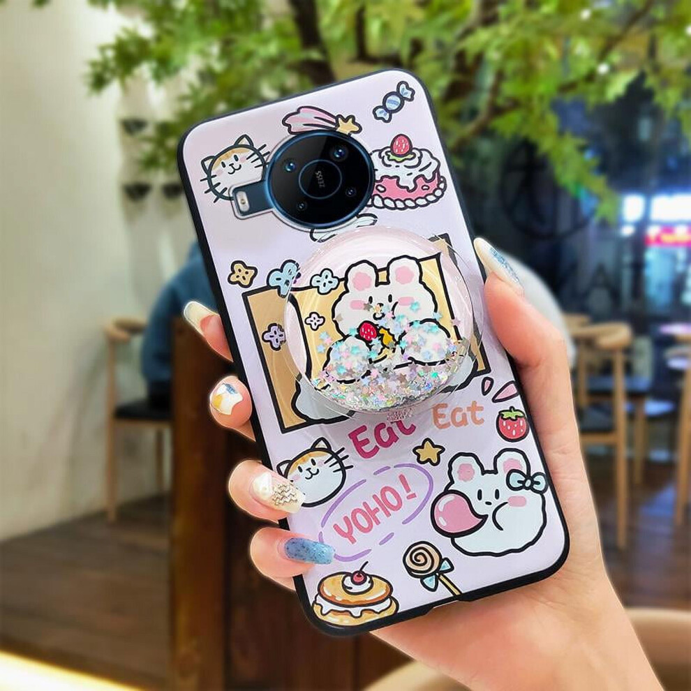 Nokia X100 Phone Case – Durable Quicksand-Skin Silicone Cartoon Tpu Cover With Glitter, Rotatable Kickstand & Waterproof Protection 9448483980968