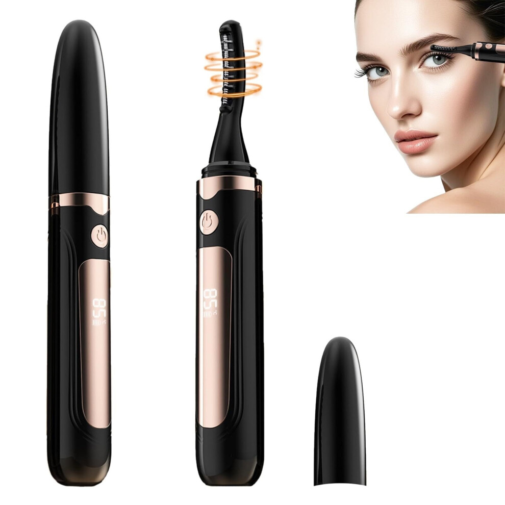 Heated Eyelash Curler, USB Rechargeable, 4 Temp Modes, 3s Heat Up, 24H Battery, LED Display â Compatible with All Lashes