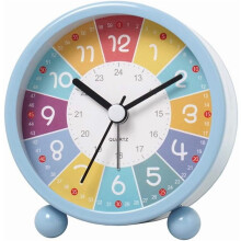 Educational Wall Clock Learning Time, Silent Ticking Decorative Clock for Classroom or Bedroom Blue