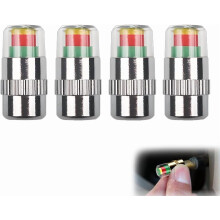 TPMS Valve Stem Caps Silver 2.4 Bar 36 PSI Copper Core 4PCS