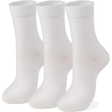 Women's Soft Combed Cotton Trouser Dress Socks white 3 Pack