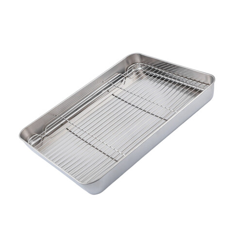 Stainless Steel Roasting Pan with Wire Rack 1pc