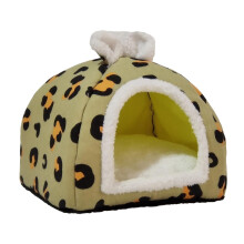 Kattenmandjes voor binnenkatten, klein hondenmandje, huisdierentent, warm slaapnestje voor puppy's en kittens, kleine huisdieren, groen S