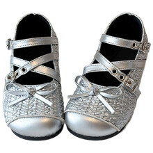Toddler/Little Girls' Ballerina Flat Mary Jane Princess Dress Shoes - Wedding School Party Silver 5.5-6 Years