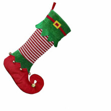 Farmhouse Wreath Stripe Christmas Stockings Green Red 2 Pack