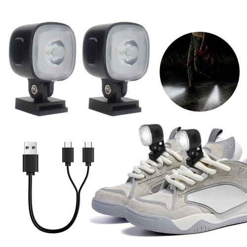 LED Shoe Lights Rechargeable Waterproof Ultralight 1 Pair