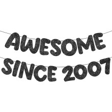 Funny 18th Birthday Banner – Pre-Strung Glitter Decor for Girls & Boys, Black