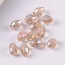 8x6mm 10x8mm 13x10mm Rugby Oval Faceted Crystal Glass Loose Beads Wholesale lot-36# Light Champagne AB-10x8mm (20pcs)