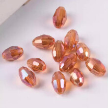 8x6mm 10x8mm 13x10mm Rugby Oval Faceted Crystal Glass Loose Beads Wholesale lot-38# Wine Orange-13x10mm (10pcs)