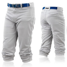 Franklin Sports Youth Baseball + Softball Pants - Knee High Grey Baseball Pants for Kids - Boys + Girls Knicker Style Bottoms with Belt Loop - Grey -