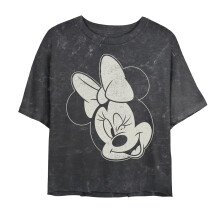 Disney Junior's Minnie Wink Korte Mouw Crop T-Shirt, Zwart, XX-Large