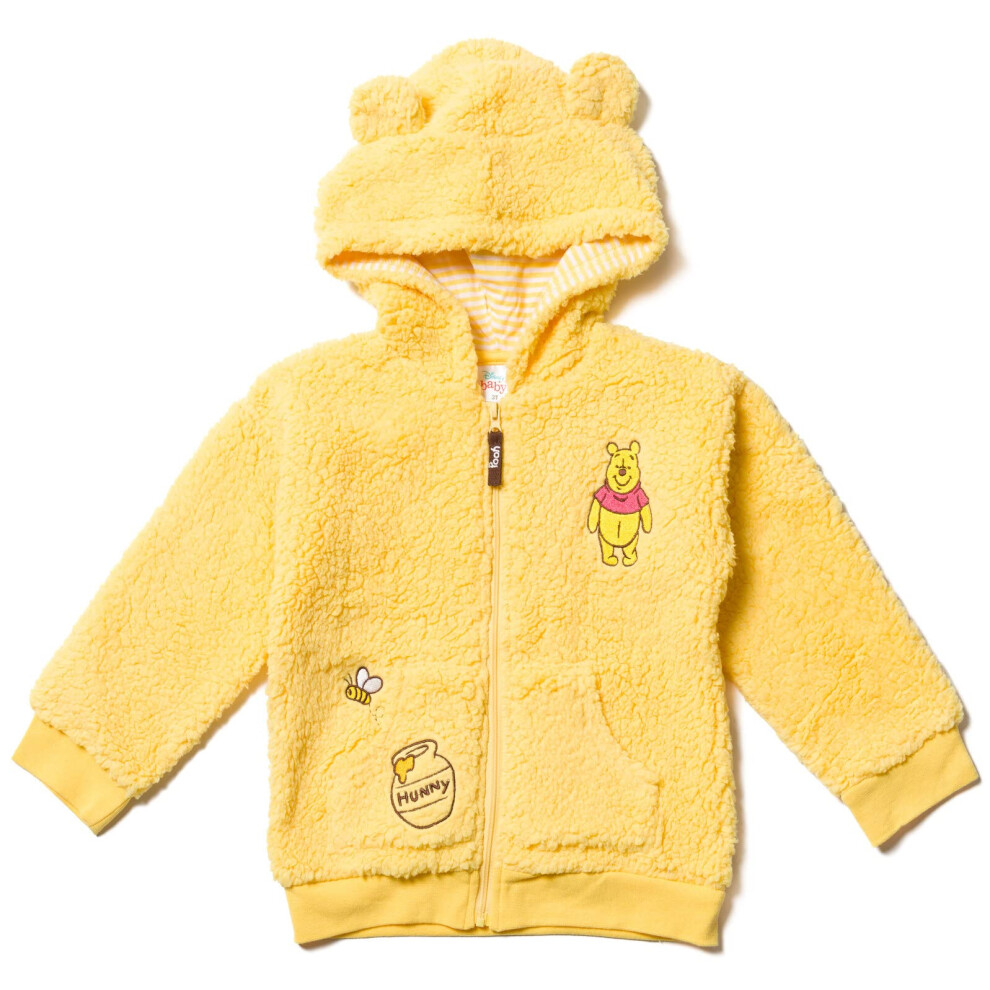Disney Winnie The Pooh Toddler Boys Zip Up Hoodie 4T Yellow