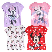Camisetas Disney Minnie Mouse Princesa para Niñas - Pack de 4 Camisetas Gráficas de Manga Corta (Tamaño 2T-7), Tamaño 5, Minnie Multi