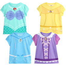 Camisetas Disney Minnie Mouse Princesa Niñas - Pack de 4 de Manga Corta (Tamaño 2T-7)