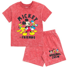 Conjunto de camiseta y pantalones cortos de Disney Mickey Mouse Donald Duck Pluto para niños de 10-12 años