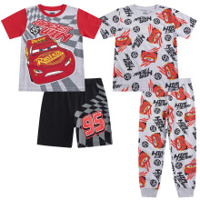 Disney Cars Lightning McQueen Dreng T-Shirts, Bukser og Shorts 4 Deles Sæt