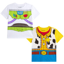 Disney Toy Story Jongens T-Shirts - 2 Pack Buzz Lightyear Woody Rex Lange & Korte Mouwen
