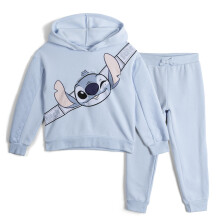 Disney Lilo & Stitch Meisjes Fleece Pullover Hoodie en Jogger Outfit Set Blauw 10-12