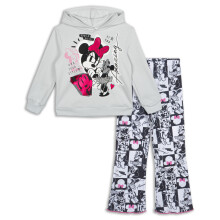 Conjunto de Sudadera y Leggings de Disney Minnie Mouse para Niñas Pequeñas Gris Claro/Negro/Blanco 6