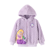 Disney Princess Rapunzel Peuterkind Fleece Jas Paars Volledige Rits Grote Karakterafbeelding Sherpa Fuzzy Hoodie