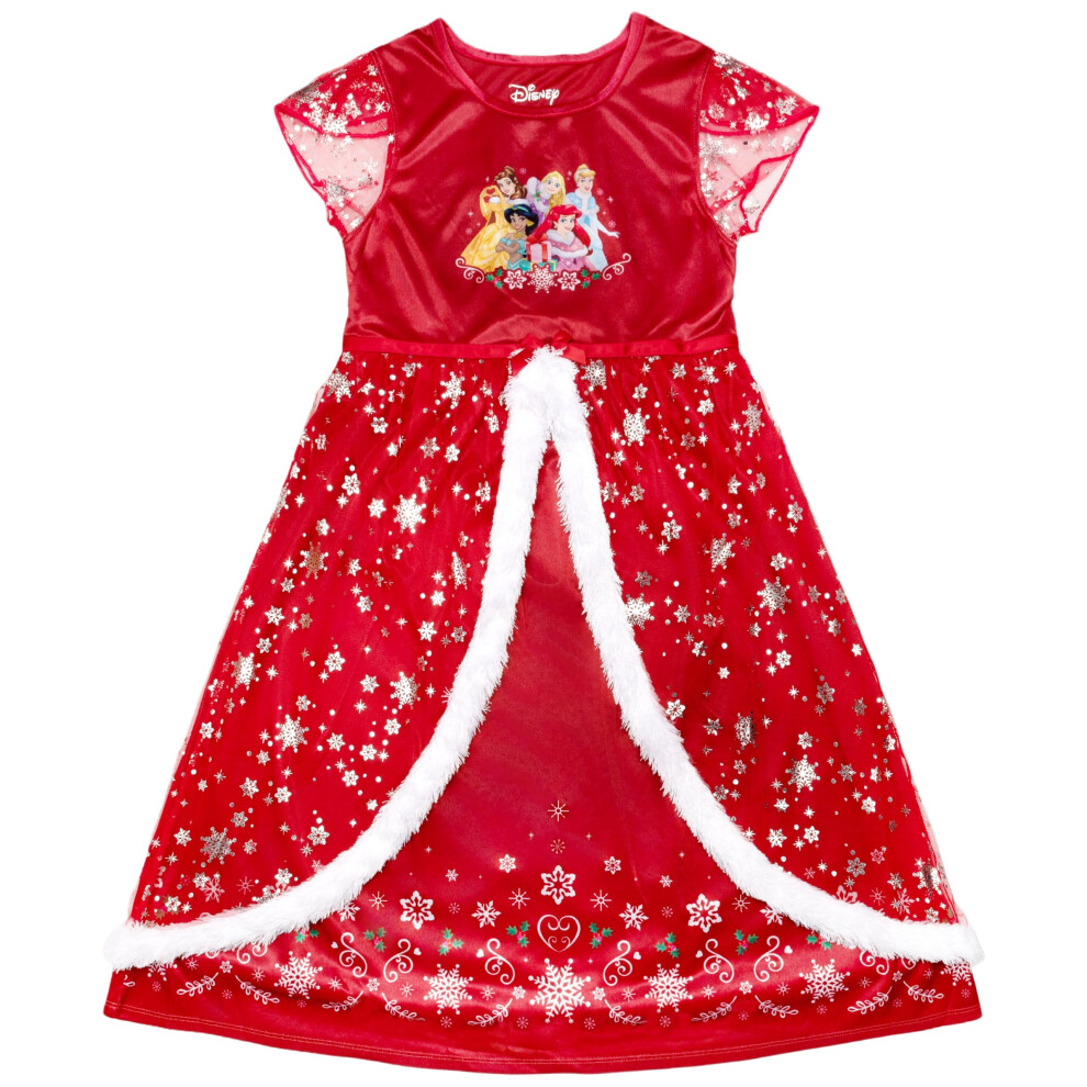 Disney Princess Girls' Princess Dress Nightgown, Fantasy Gown, Soft & Cute Pajamas For Kids