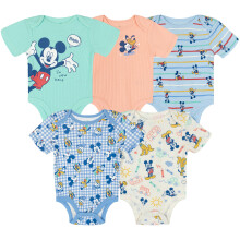 Disney Mickey Mouse Conjunto de 5 Bodies de Bebé para Niños 12 Meses
