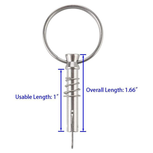 12Pcs Quick Release Pin Boat Bimini Top Pins 1/4 Inch Diameter with Drop Cam & Spring, Marine Hardware with Pull Ring 2