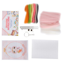 Needle Felting Wool Kit 1 Set Chemical Fiber Plush Doll DIY Craft (198# Rabbit)