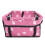 Pink Bear Paw Pattern Washable Pet Carrier Cage, Foldable & Safe 1