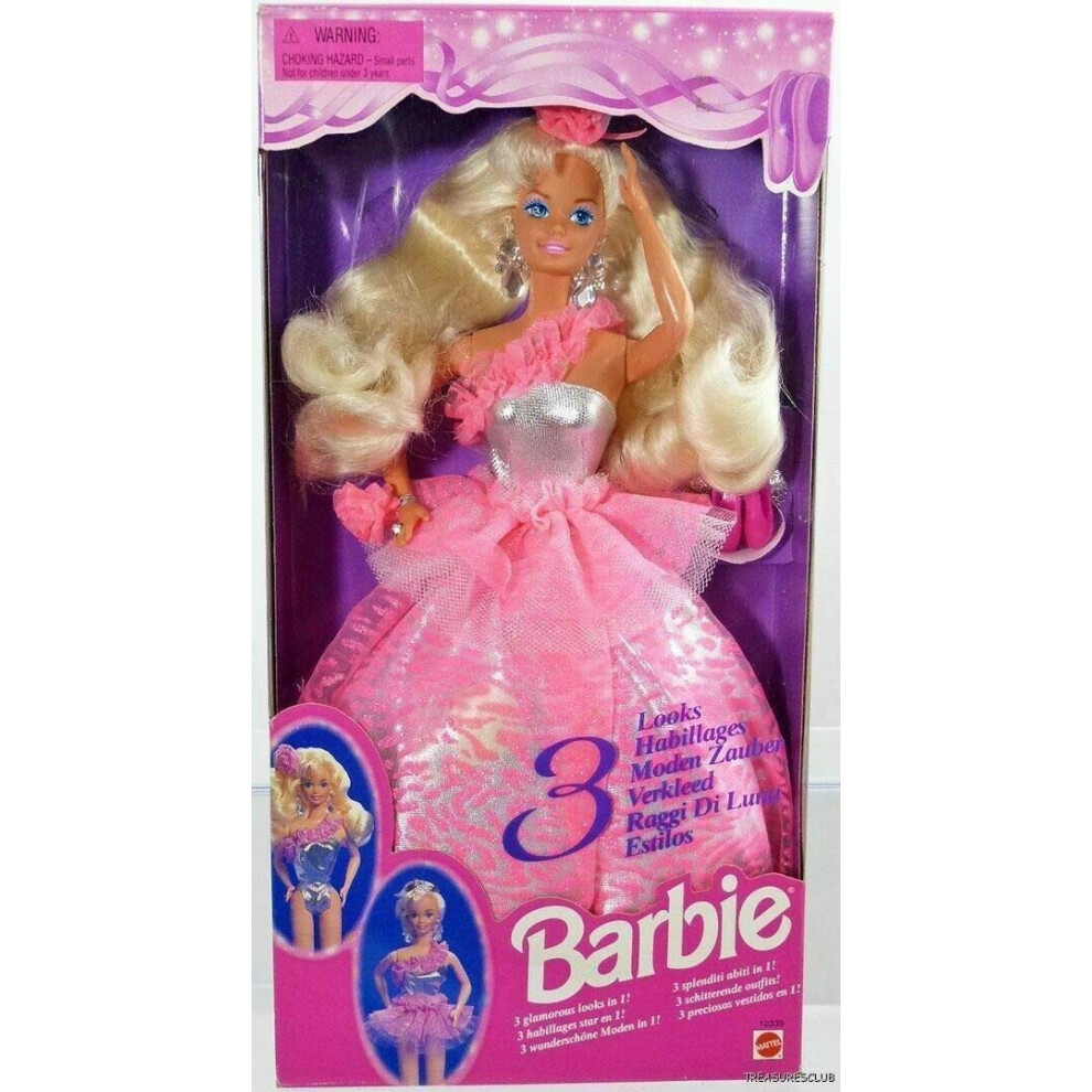 Mattel Barbie 3 Looks 1995 #12339 Doll