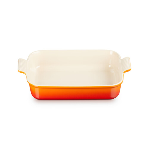 Le Creuset LE CREUSET Rectangular Platter, 12.6 in, Heritage, Orange, Ceramic