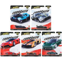 Hot Wheels Euro Speed Premium Collection, Die-Cast Cars Set, Bugatti Bolide, Aston Martin, Ferrari, McLaren, 5-Pack Luxury Sports Cars FPY86-961L