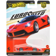 Hot Wheels Roter Ferrari LaFerrari Euro Speed 1:64 Sammlermodell mit Gummi-Reifen 3/5
