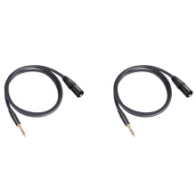 2pcs 6.35 mm 1/4 Inch Male to XLR Male Audio Stereo Mic Cable - Male to XLR Male Balanced Speaker Mic Cable, 1.8 Meter