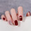 (Standard) 24pcs Wine Red False Nails, Medium Square 3