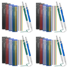 8 Pcs Welders Pencil with 192 PCS Round Refills Mechanical Pencils Metal Welding for Tube Pipe Fitter