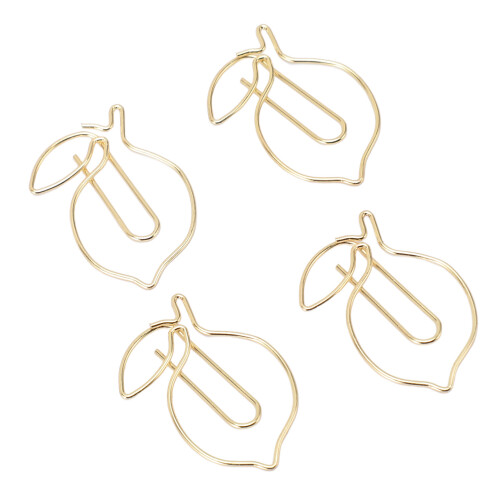 100 Gold Lemon Shaped Paper Clips