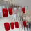 (Jelly Glue Model) 24pcs Wine Red False Nails, Medium Square 7