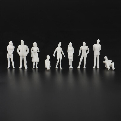 1:50 White Figures Architectural Model Human Scale HO Model Plastic Peoples,100 Pieces 2