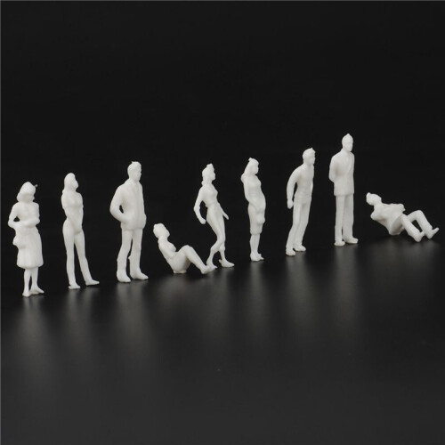 1:50 White Figures Architectural Model Human Scale HO Model Plastic Peoples,100 Pieces