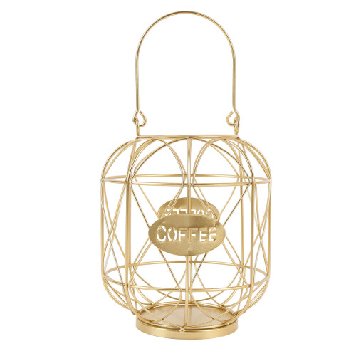 Kaffeekapsel-Organizer, 375g Eisenkorb, Gold Finish 2