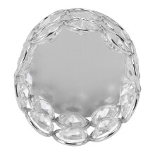 Hollow Crystal Bead Iron Candle Holder 6.3cm Silver for Tealight