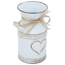 Galvanised Iron Heart Vase 19.5cm