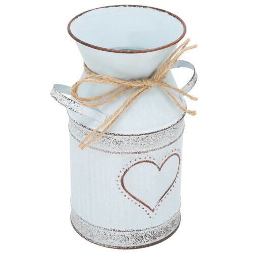 Galvanised Iron Heart Vase 19.5cm