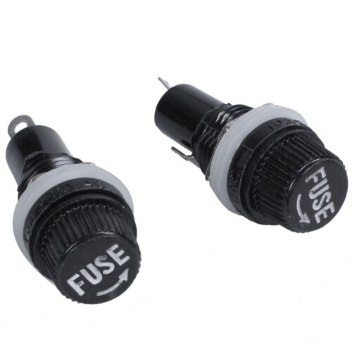 40Pcs 10A AC 250V 5mm X 20mm Panel Mounted Plastic Fuse Holder Socket 2