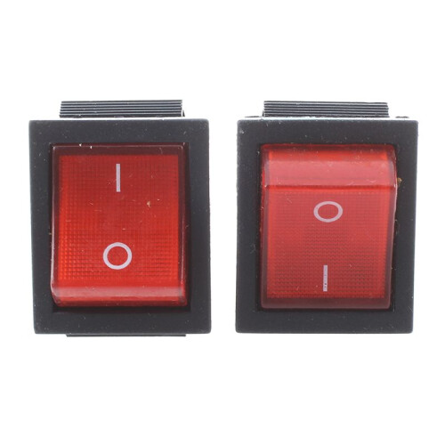16A/250VAC 20A/125VAC Red Indicator Light 4 Pin /OFF DPST Rocker  10 Pcs 1