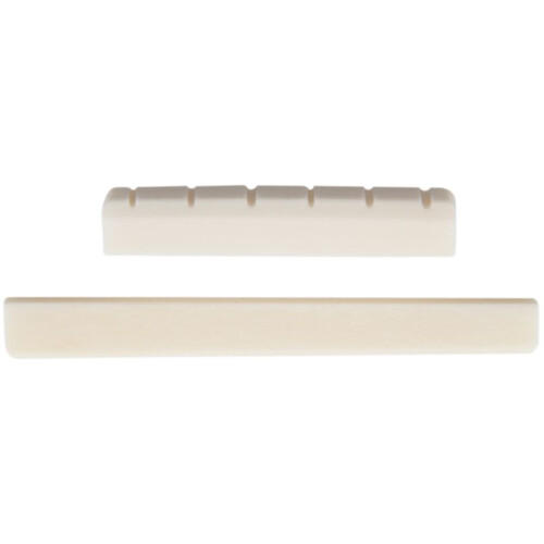 6X Classical Guitar Bone Slotted Saddle Nut Set